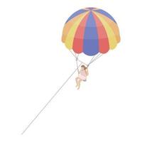 Parasailing icon, isometric style vector