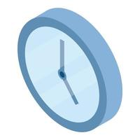 Wall clock icon, isometric style vector