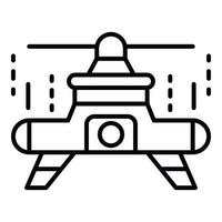 One propeller drone icon, outline style vector