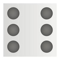 Six dice part icon, cartoon style vector