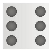 Six dice part icon, cartoon style vector