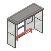 Bus stop icon, isometric style vector