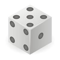 Leisure dice icon, isometric style vector