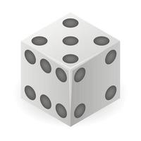 Style dice icon, isometric style vector