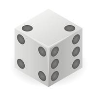 Bone dice icon, isometric style vector