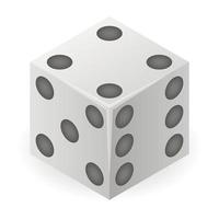 Plastic dice icon, isometric style vector