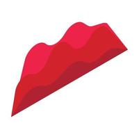 Red graph chart icon, isometric style vector