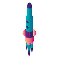 Start up rocket icon, isometric style vector