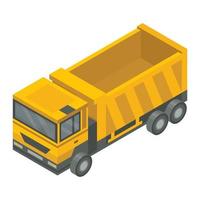 Construction truck icon, isometric style vector