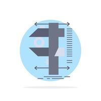 measure caliper calipers physics measurement Flat Color Icon Vector