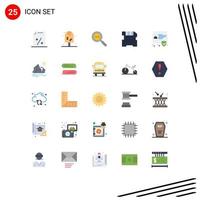 Pictogram Set of 25 Simple Flat Colors of id id code sd card Editable Vector Design Elements