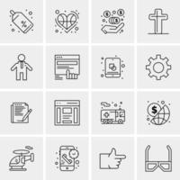 16 Universal Business Icons Vector Creative Icon Illustration to use in web and Mobile Related project