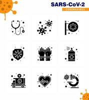 Coronavirus 2019nCoV Covid19 Prevention icon set hand virus hospital sign shield protection viral coronavirus 2019nov disease Vector Design Elements