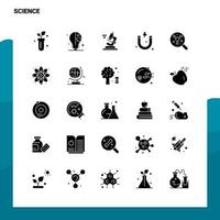 25 conjunto de iconos de ciencia plantilla de ilustración de vector de icono de glifo sólido para ideas web y móviles para empresa comercial