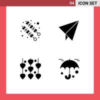 User Interface Solid Glyph Pack of modern Signs and Symbols of bbq insurance paper love umbrella Editable Vector Design Elements