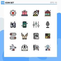 16 Creative Icons Modern Signs and Symbols of contact printing artist modeling coffee shop Editable Creative Vector Design Elements