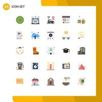 Universal Icon Symbols Group of 25 Modern Flat Colors of bottle user location music content Editable Vector Design Elements