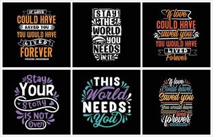 Suicide awareness t shirt design vector bundle