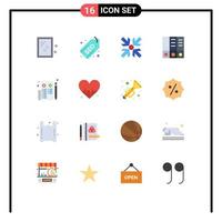 Set of 16 Commercial Flat Colors pack for web edit arrows browser binder Editable Pack of Creative Vector Design Elements