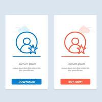 Rating User Profile  Blue and Red Download and Buy Now web Widget Card Template vector