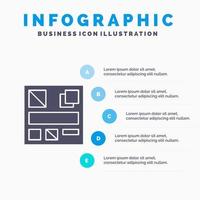 Design Mockup Web Solid Icon Infographics 5 Steps Presentation Background vector