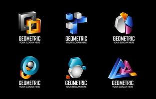 3D geometric Logo vector