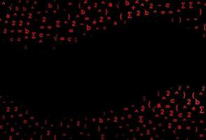 Dark Red vector pattern with arithmetic signs.