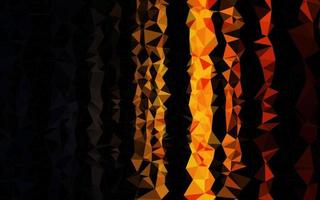 Dark Orange vector shining triangular pattern.