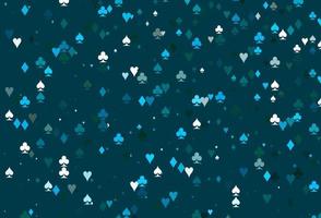 Light BLUE vector pattern with symbol of cards.