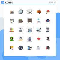 Set of 25 Modern UI Icons Symbols Signs for buy mail box worm post play Editable Vector Design Elements