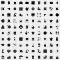 Set of 100 Universal Solid Icons vector