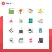 16 Universal Flat Colors Set for Web and Mobile Applications easter egg rise chat morning auto Editable Pack of Creative Vector Design Elements