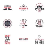 HAPPY FATHERS DAY 9 Black and Pink HOLIDAY HAND LETTERING VECTOR HAND LETTERING GREETING TYPOGRAPHY Editable Vector Design Elements