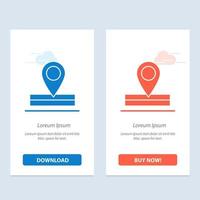 Map Location Place  Blue and Red Download and Buy Now web Widget Card Template vector