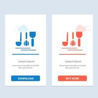 Cutlery Hotel Service Travel  Blue and Red Download and Buy Now web Widget Card Template vector