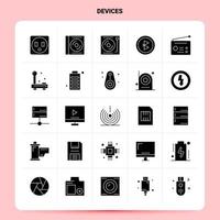 conjunto de iconos de 25 dispositivos sólidos diseño de estilo de glifo vectorial conjunto de iconos negros diseño de ideas de negocios web y móvil ilustración vectorial vector