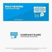 Adapter Connection Data Input SOlid Icon Website Banner and Business Logo Template vector