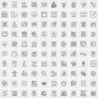 100 iconos de negocios para web y material impreso vector