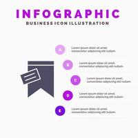 Mark Tag Sign Text Solid Icon Infographics 5 Steps Presentation Background vector