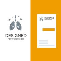 Pollution Cancer Heart Lung Organ Grey Logo Design and Business Card Template vector