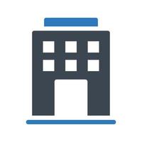 ilustración de vector de edificio de oficinas en un fondo. símbolos de calidad premium. iconos vectoriales para concepto y diseño gráfico.