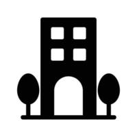 ilustración de vector de edificio de oficinas en un fondo. símbolos de calidad premium. iconos vectoriales para concepto y diseño gráfico.