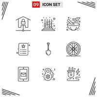 9 Icons Line Style Grid Based Creative Outline Symbols for Website Design Simple Line Icon Signs Isolated on White Background 9 Icon Set vector