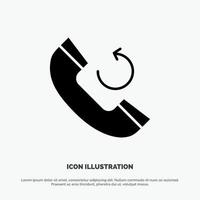 Call Phone Callback solid Glyph Icon vector