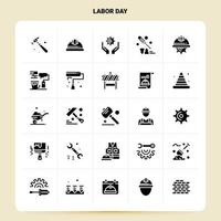 Solid 25 Labor Day Icon set Vector Glyph Style Design Black Icons Set Web and Mobile Business ideas design Vector Illustration