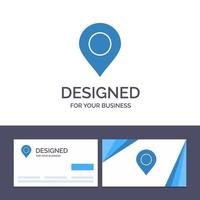 tarjeta de visita creativa y plantilla de logotipo mapa ubicación pin mundo vector ilustración