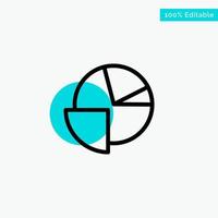 Analytics Chart Pie Graph turquoise highlight circle point Vector icon