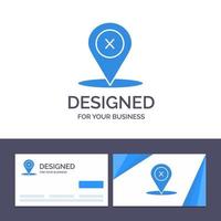 Creative Business Card and Logo template Location Navigation Place delete Vector Illustration