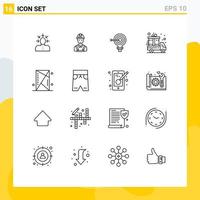 User Interface Pack of 16 Basic Outlines of cyber monday idea construction bulb goal Editable Vector Design Elements