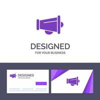 Creative Business Card and Logo template Megaphone Announce Marketing Speaker Vector Illustration